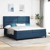 vidaXL Cama Box Spring LED com colch&atilde;o Azul 200 x 200 cm tecido
