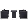 vidaXL 3 pcs conjunto lounge de jardim c/ almofad&otilde;es vime PE preto