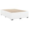 vidaXL Cama com molas/colch&atilde;o 140x200 cm couro artificial branco