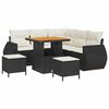 vidaXL Conjunto de Sof&aacute; de Jardim 8 unid. Preto vime PE