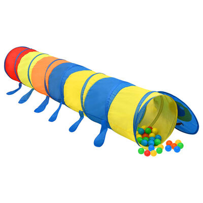 vidaXL Túnel de brincar infantil c/ 250 bolas 245cm poliéster multicor