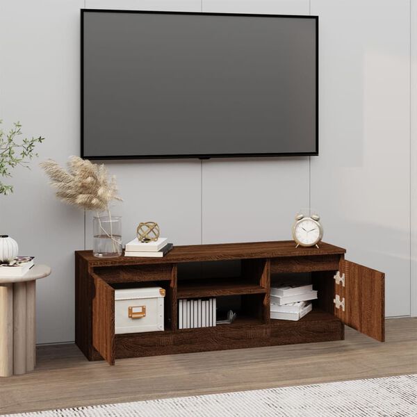vidaXL M&oacute;vel de TV com porta 102x30x36 cm carvalho castanho