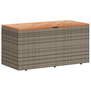vidaXL Caixa arruma&ccedil;&atilde;o jardim 110x50x54 cm vime PE/ac&aacute;cia maci&ccedil;a cinza