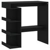 vidaXL Mesa de bar c/ prateleiras derivados de madeira preto
