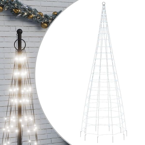 vidaXL LED &Aacute;rvore de Natal no mastro 550 LEDs Branco Frio 300 cm
