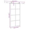 vidaXL Porta desliz. c/ conj. ferragens 102,5x205cm vidro ESG preto
