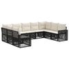 vidaXL Conjunto de Sof&aacute; de Jardim 9 unid. Preto e Branco Creme vime PE