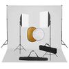 vidaXL Kit est&uacute;dio fotogr&aacute;fico com softbox ilumina&ccedil;&atilde;o/fundo/refletor