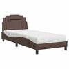 vidaXL Cama Viana com colch&atilde;o 90x200 cm couro artificial castanho