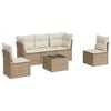 vidaXL 6 pcs conjunto de sof&aacute;s p/ jardim com almofad&otilde;es vime PE bege