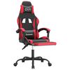 vidaXL Cadeira gaming c/ apoio p&eacute;s couro artificial preto e vermelho