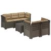 vidaXL Sof&aacute; de Jardim de 5 Pessoas com Almofadas Visual de Rattan PP