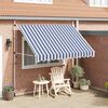 vidaXL Toldo retr&aacute;til manual 300 cm riscas azuis e brancas