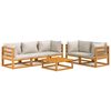 vidaXL 6pcs conjunto lounge de jardim madeira c/almofad&otilde;es cinza-claro