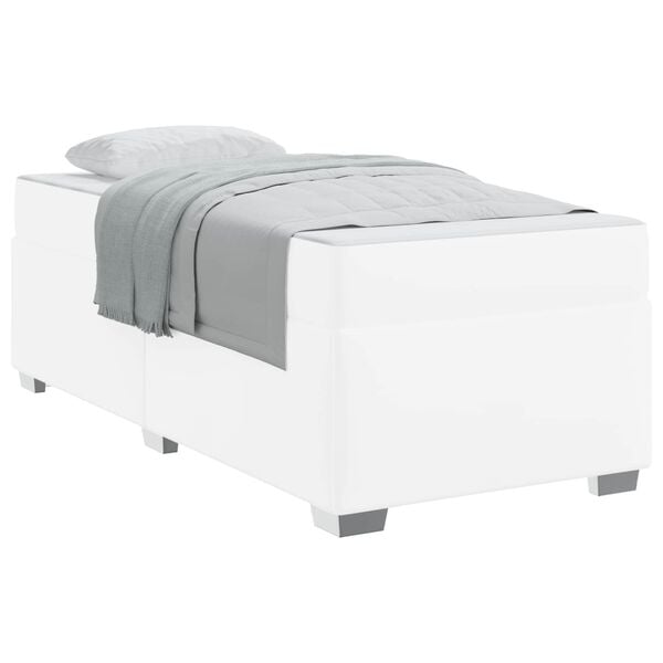 vidaXL Estrutura da Cama com colch&atilde;o Branco 100 x 200 cm tecido