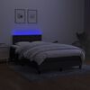 vidaXL Cama box spring c/ colch&atilde;o e LED 120x190 cm tecido preto