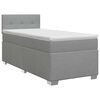 vidaXL Cama box spring com colch&atilde;o Cinzento-claro 90 x 200 cm Tecido