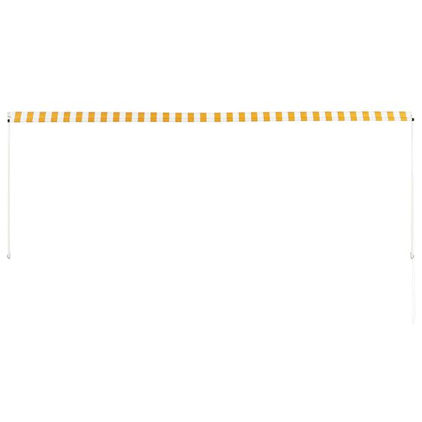 vidaXL Toldo retr&aacute;til 350x150 cm amarelo e branco