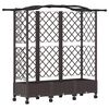 vidaXL Cama Elevada com Treli&ccedil;a e Telhado Castanho 163 x 40 x 129 cm