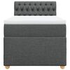 vidaXL Cama box spring com colchão solteiro tecido cinzento-escuro