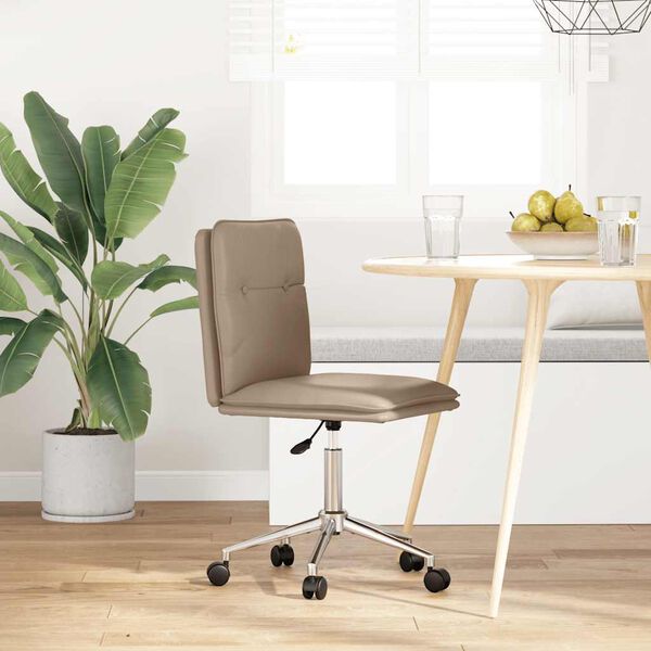 vidaXL Cadeira de jantar cappuccino couro sint&eacute;tico