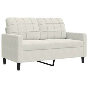 vidaXL Sof&aacute; de 2 lugares veludo 120 cm cor creme