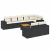 vidaXL 9 pcs conjunto de sof&aacute;s p/ jardim c/ almofad&otilde;es vime PE preto