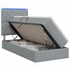 vidaXL Cama de Armazenamento LED com Colch&atilde;o Cinzento-claro
