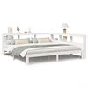 vidaXL Cama com estante sem colch&atilde;o 180x200 cm pinho maci&ccedil;o branco