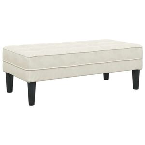vidaXL banco com almofada Creme 113 x 57 x 39 cm Veludo