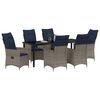 vidaXL Conjunto de Mesa e Cadeiras 7 pcs Cinzeto Rattan de PE