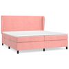 vidaXL Cama com molas/colch&atilde;o 200x200 cm veludo rosa