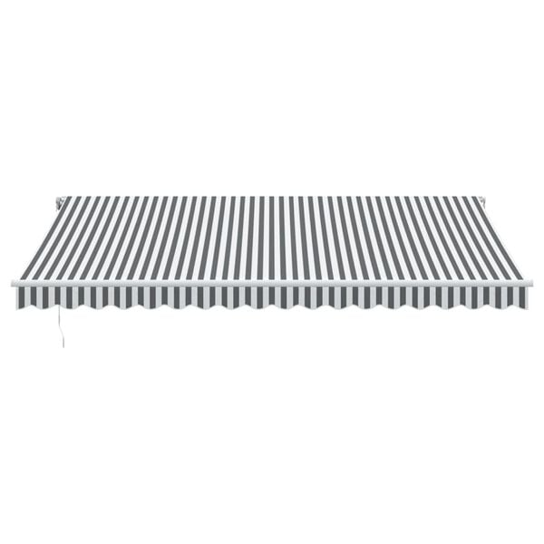 vidaXL Toldo retr&aacute;til autom&aacute;tico com LED 450x350 cm antracite/branco