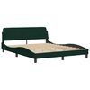 vidaXL Cama com colch&atilde;o Dover 160x200 cm veludo verde-escuro