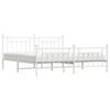 vidaXL Estrutura de cama com cabeceira e p&eacute;s 193x203 cm metal branco