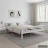 vidaXL Estrutura de cama 160x200 cm metal branco e preto