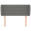 vidaXL Cabeceira de cama c/ abas tecido 83x23x78/88 cm cinzento-escuro