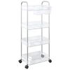 vidaXL Carrinho arruma&ccedil;&atilde;o 4 camadas transparente 37x28x95 cm acr&iacute;lico