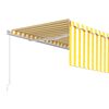vidaXL Toldo retr&aacute;til manual com estore 4x3 m amarelo e branco