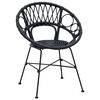 vidaXL Cadeira de jantar 2 pcs Preto 49 x 51 x 81 cm Rattan e Ferro