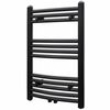 vidaXL Aquecedor toalhas casa de banho curvo 500 x 764 mm preto