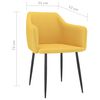 vidaXL Cadeiras de jantar 2 pcs tecido amarelo