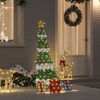 vidaXL &Aacute;rvore de Natal Iluminada com 3 Caixas de Presente 2D Branco Quente