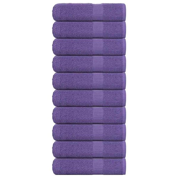 vidaXL Toalhas de banho FROGN 10 pcs 70x140 cm 360 g/m&sup2; roxo