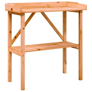 vidaXL Mesa apoio p/ plantas c/ prateleira 78x38x82,5cm abeto castanho