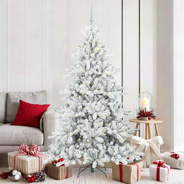 vidaXL &Aacute;rvore de Natal Articulada Artificial Branco 180 cm PVC