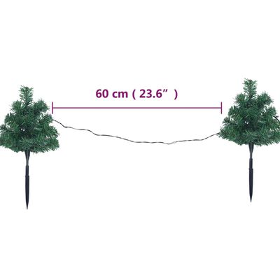 vidaXL Árvores de Natal de caminho 6 pcs 45 cm PVC LEDs branco quente