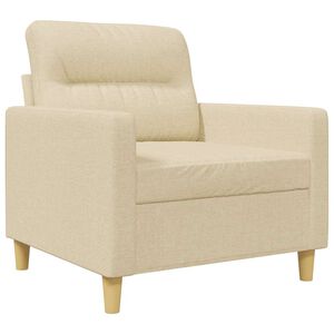 vidaXL Poltrona 60 cm tecido cor creme