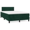 vidaXL Cama boxspring com colch&atilde;o 120x190 cm veludo verde-escuro