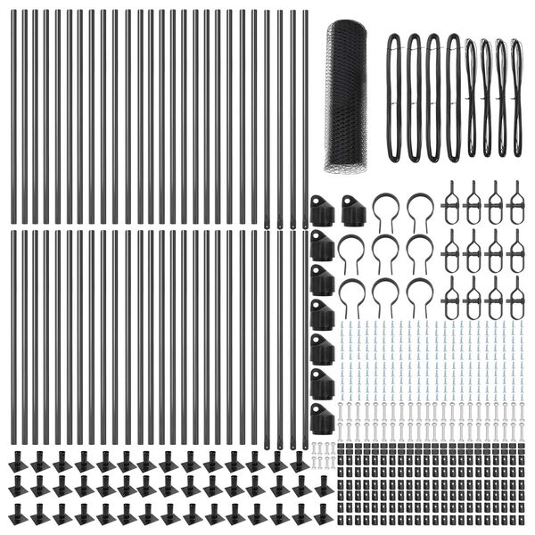vidaXL Poste de Cerca Cinzeto 100 x 0,8 m (malha de 25 mm) A&ccedil;o e PVC